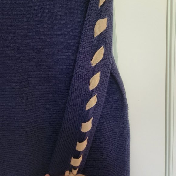 Venus Navy and Tan Sweater Dress - Size Medium - Picture 2 of 4